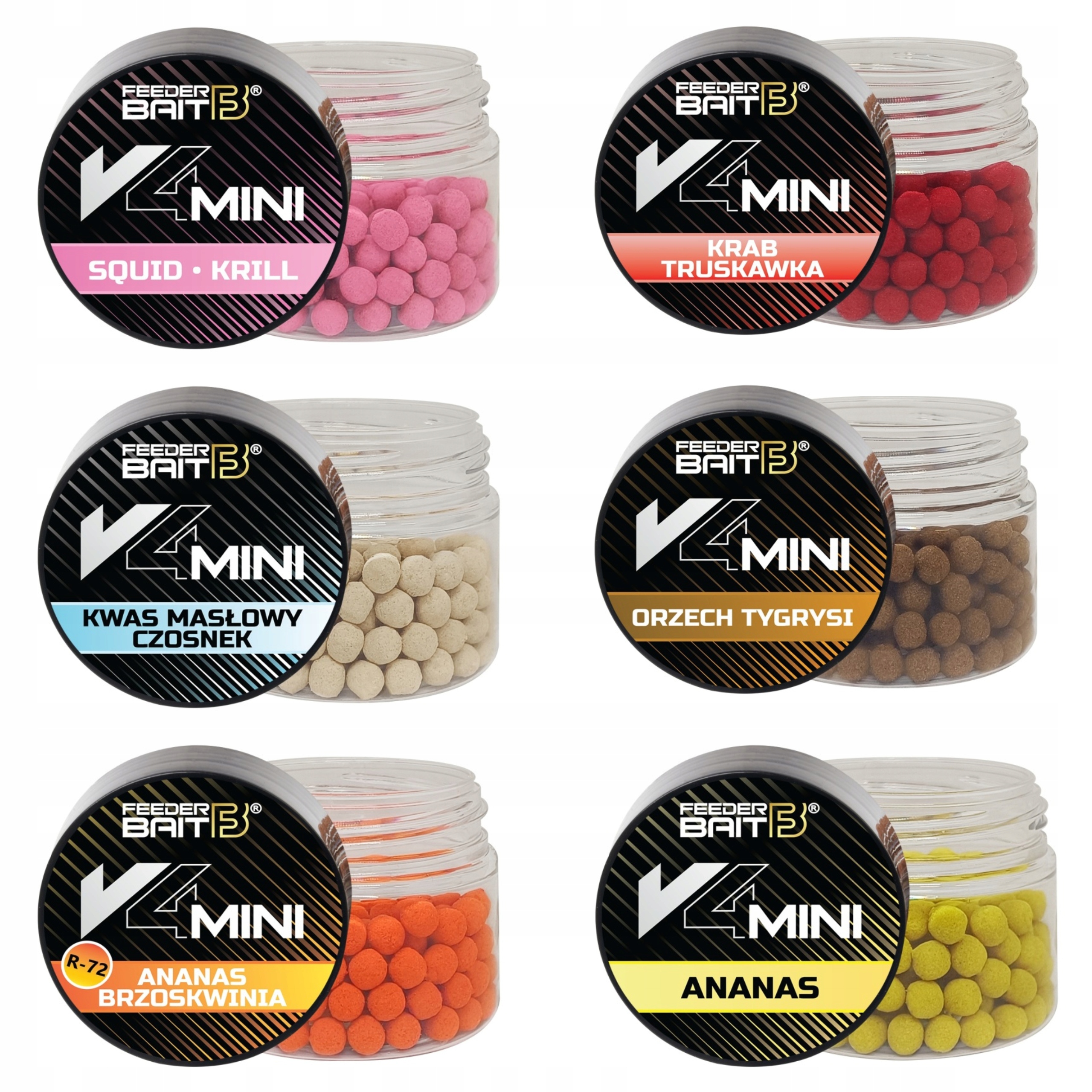 Zestaw 6x V4 MINi Feeder Bait 4mm mała przynęta Method Feeder killer