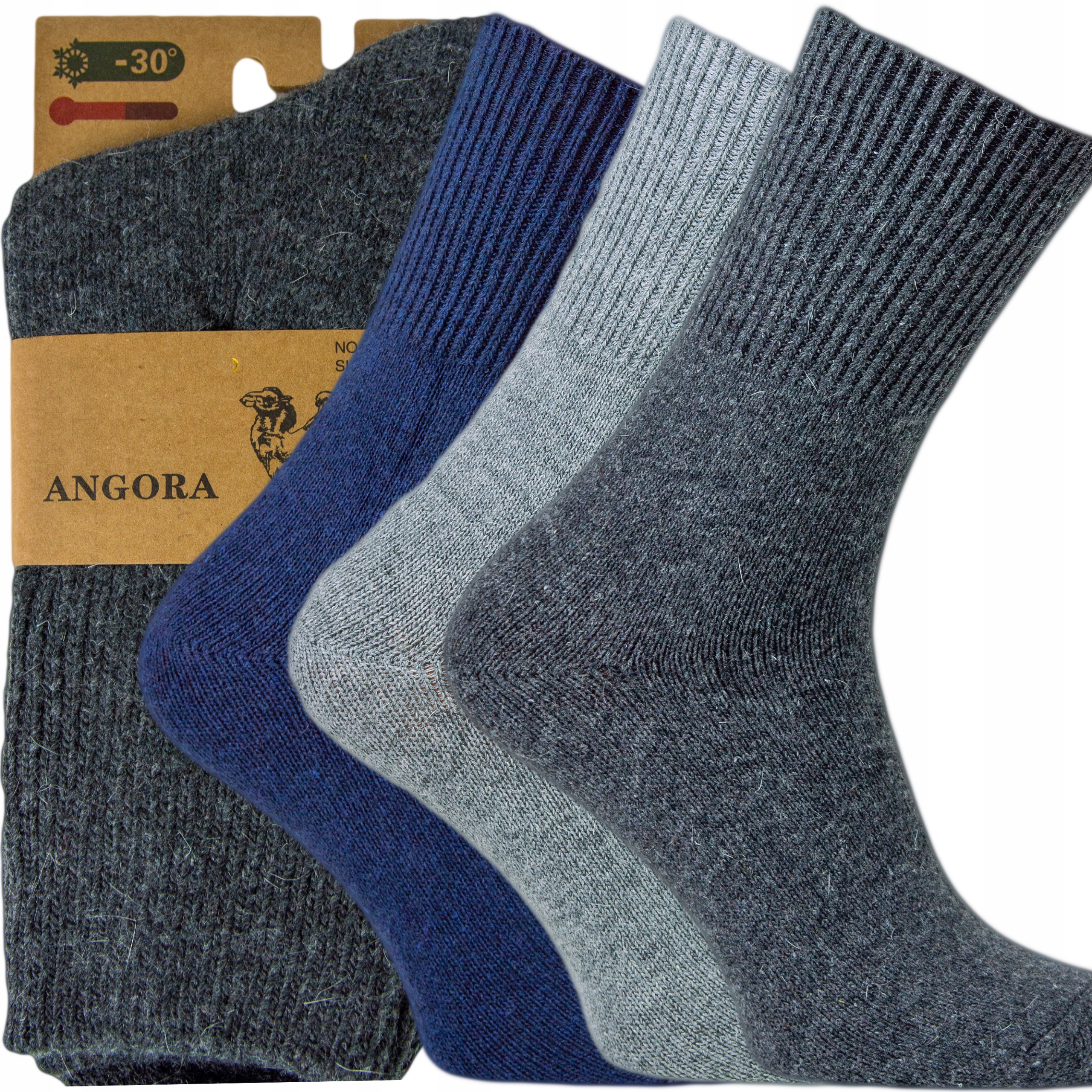 

3x Ciepłe Skarpety Męskie Wełniane Angora 42-46