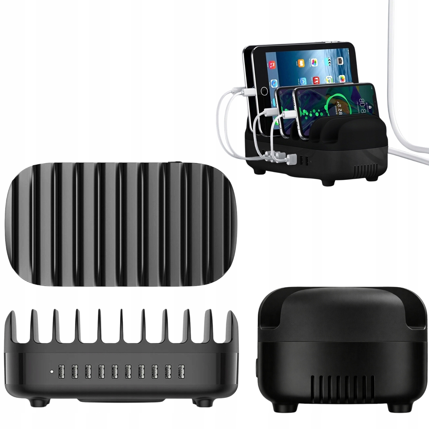 Nabíjecí Stanice Pro Telefony Tabletů Výkonná 10v1 120W Usb-a 2.4A Orico