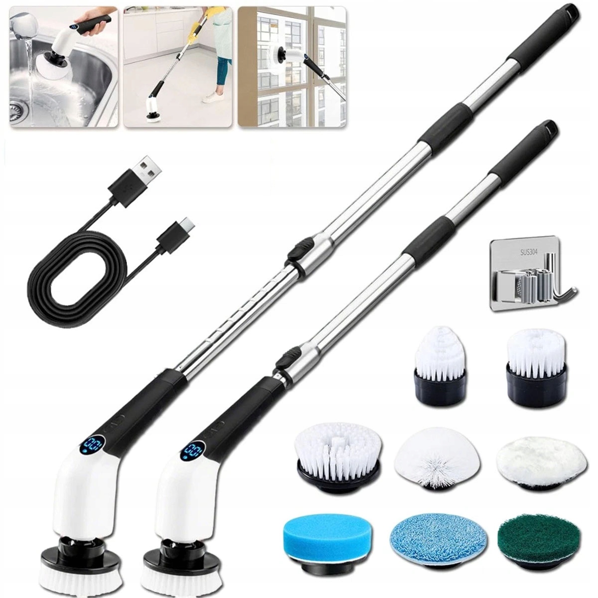 Levně Elektrický Kartáč Turbomop Regulace Rukojeti Zásobník Na Tekutinu/vodu 8V1