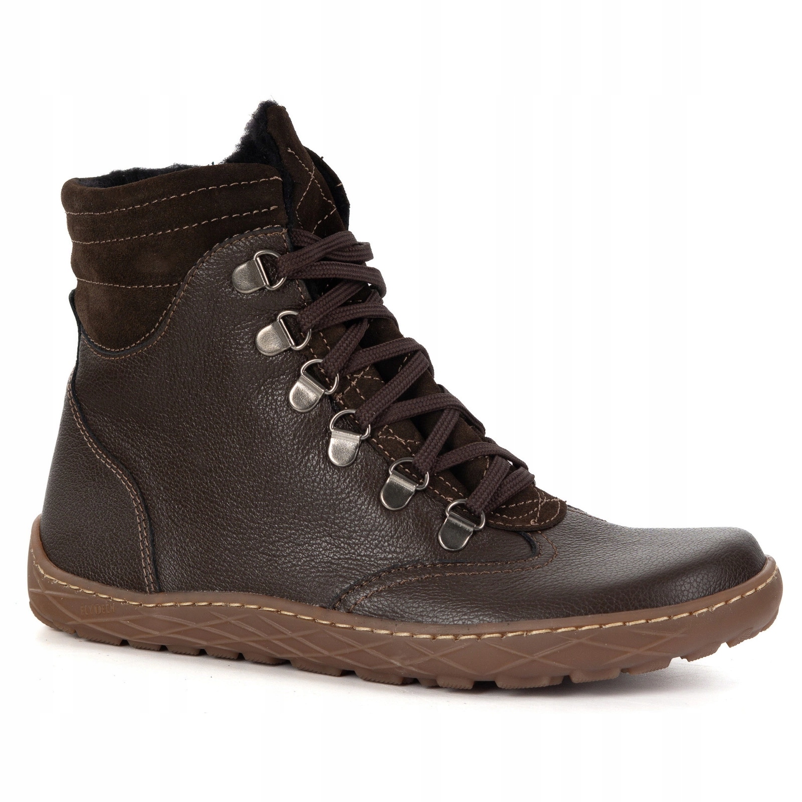 Dámské barefoot zimní kožené boty Olivier Runa zateplené hnědé 37