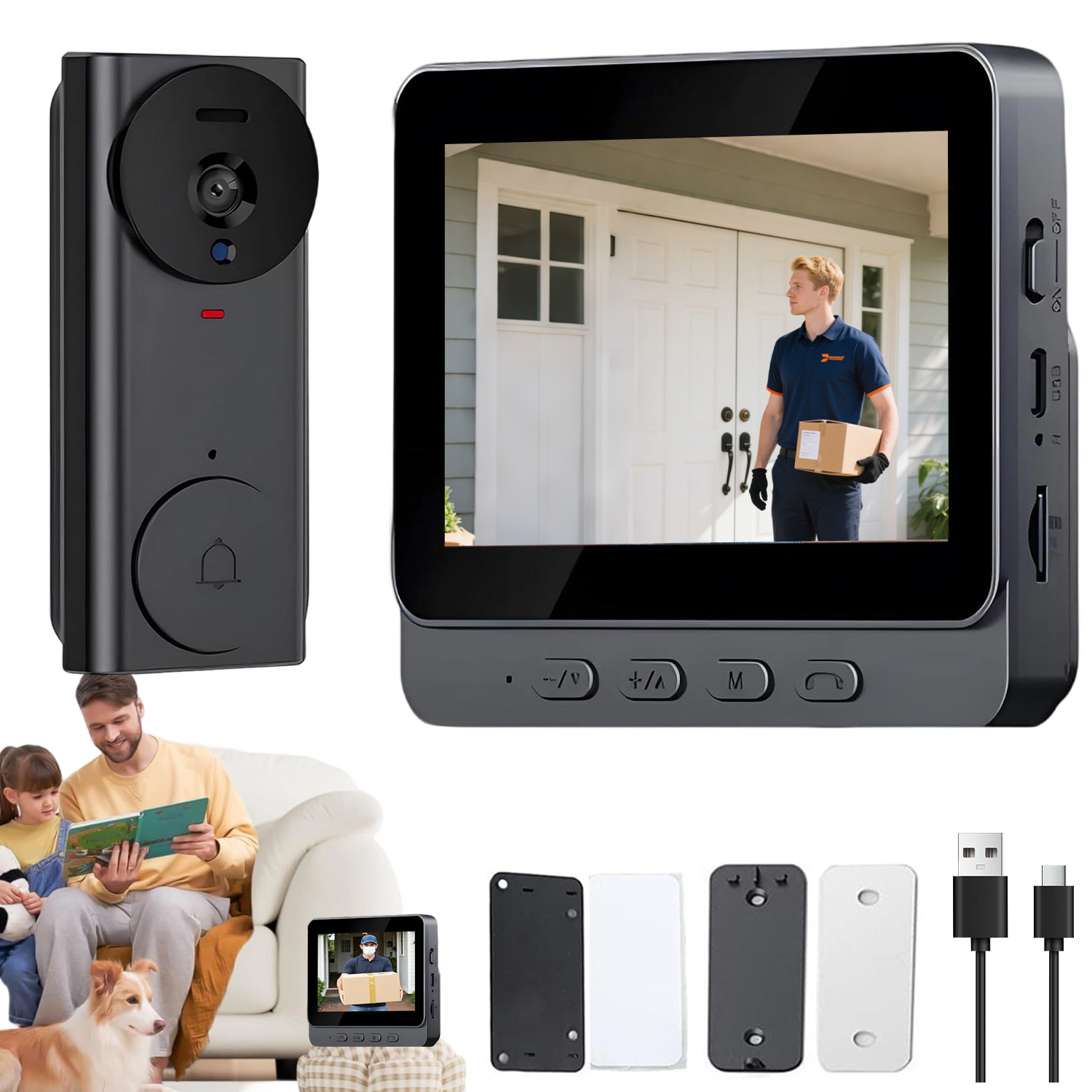 Zvonek S Kamerou 120° Široúhlý Pohled Pro Lepší Monitorování