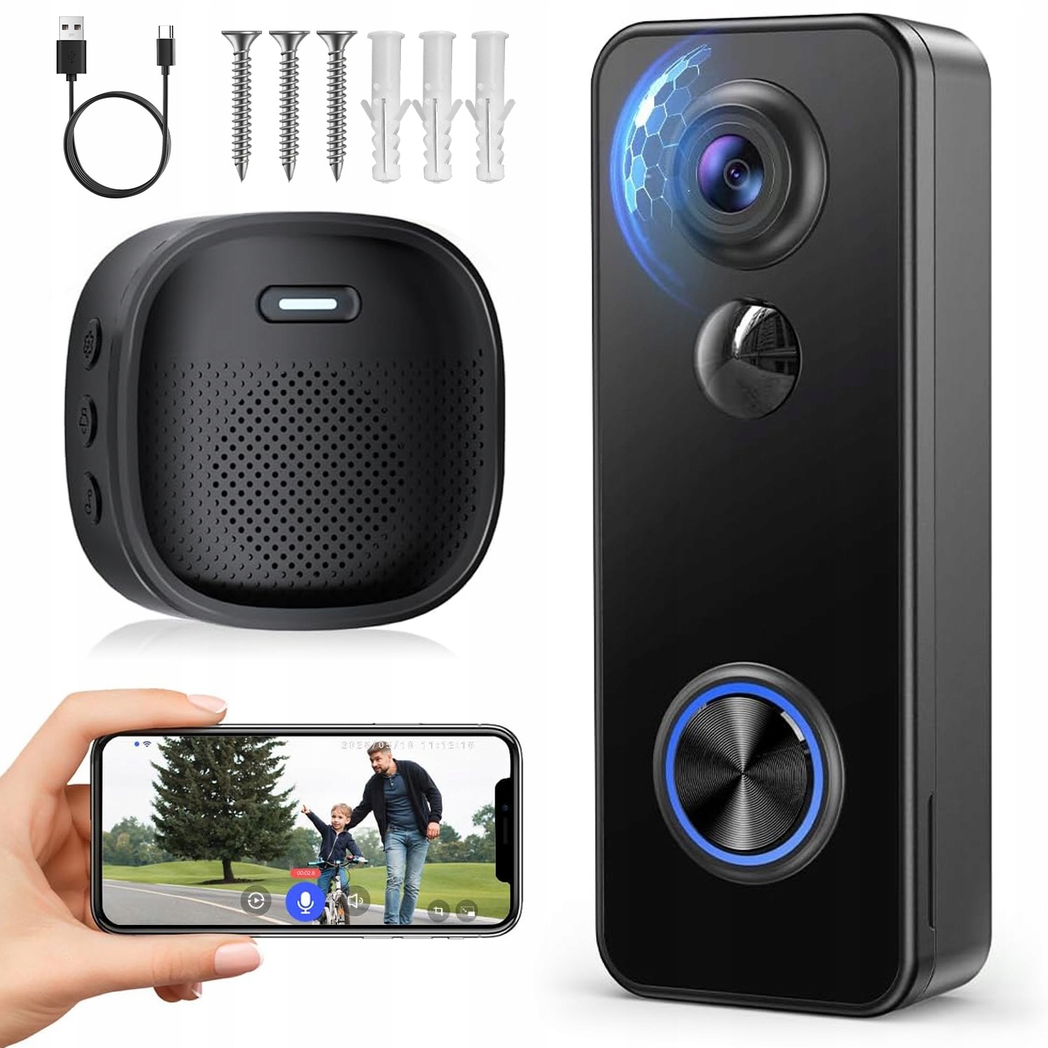 Zvonek S Kamerou 2K Rozlišení Ai Detekce Bezpečnosti