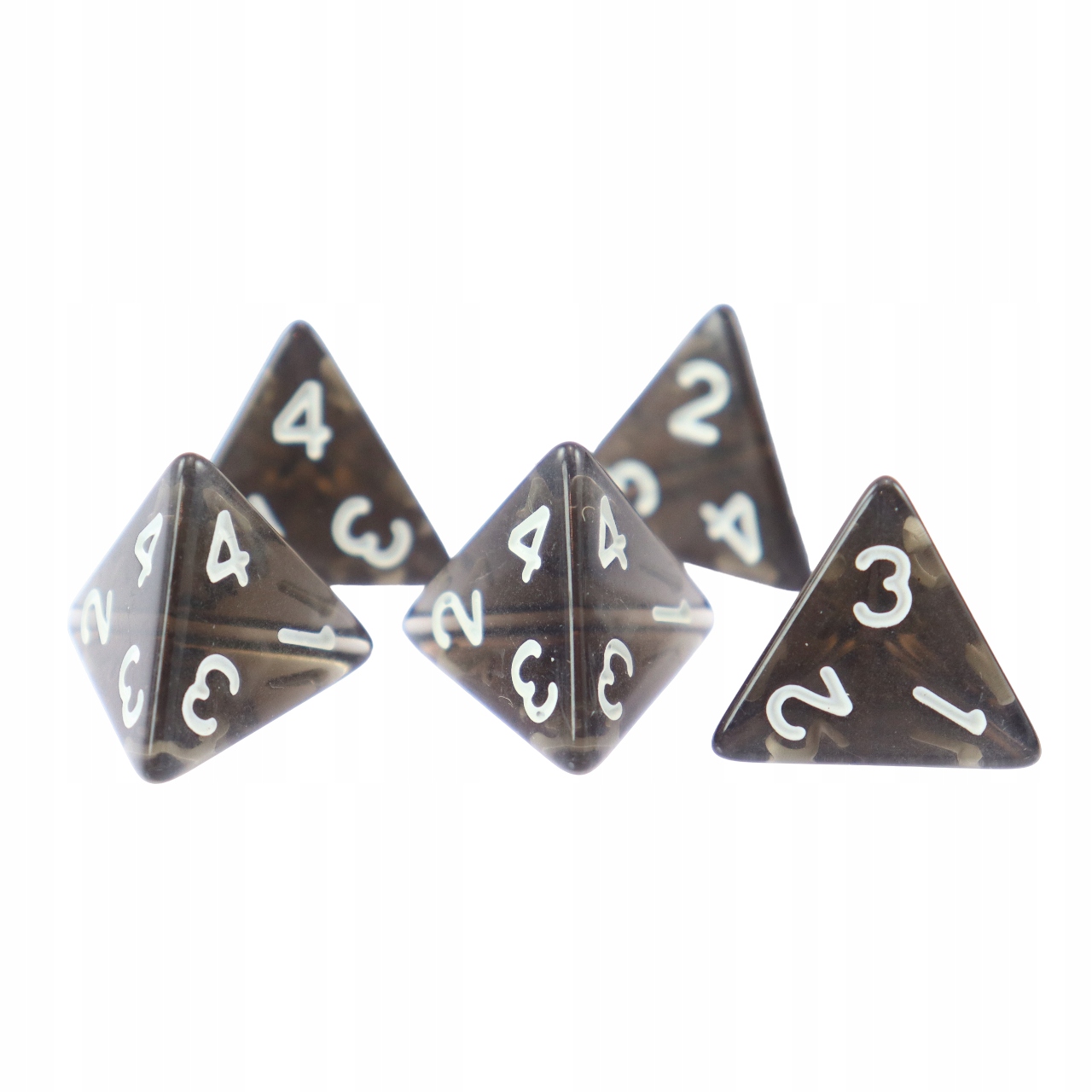 ZESTAW 25 KOSTEK K4 RPG OBSYDIANOWA STRAŻNICA KOŚĆ CZTEROŚCIENNA Liczba ścian 4