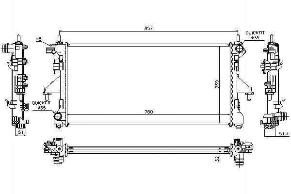 Nissens Chladič Vody Citroen Jumper 2.2 Hdi 100