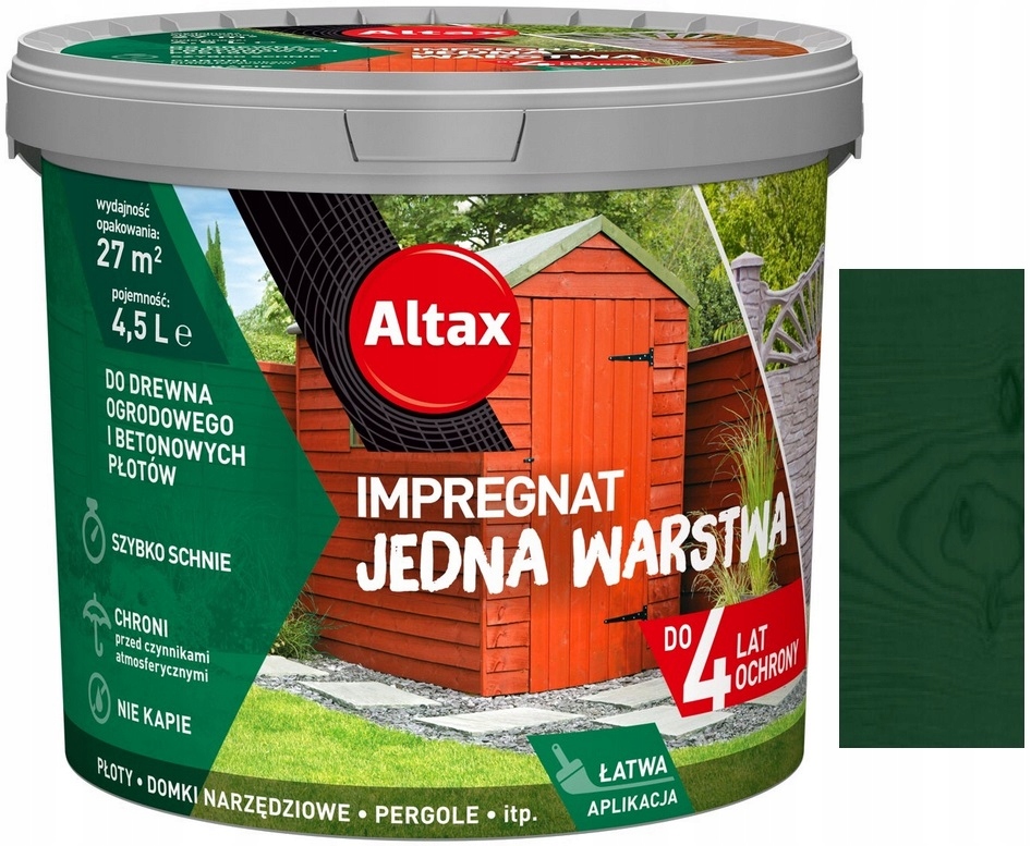 

Altax Impregnat Drewna Ogrodowego Zielony 4.5L