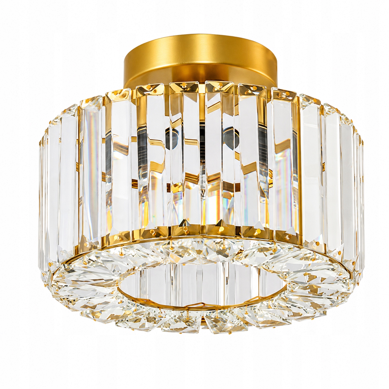 Lampa Sufitowa Plafon Vetro złoty szklane klosze kryształki Light Prestige