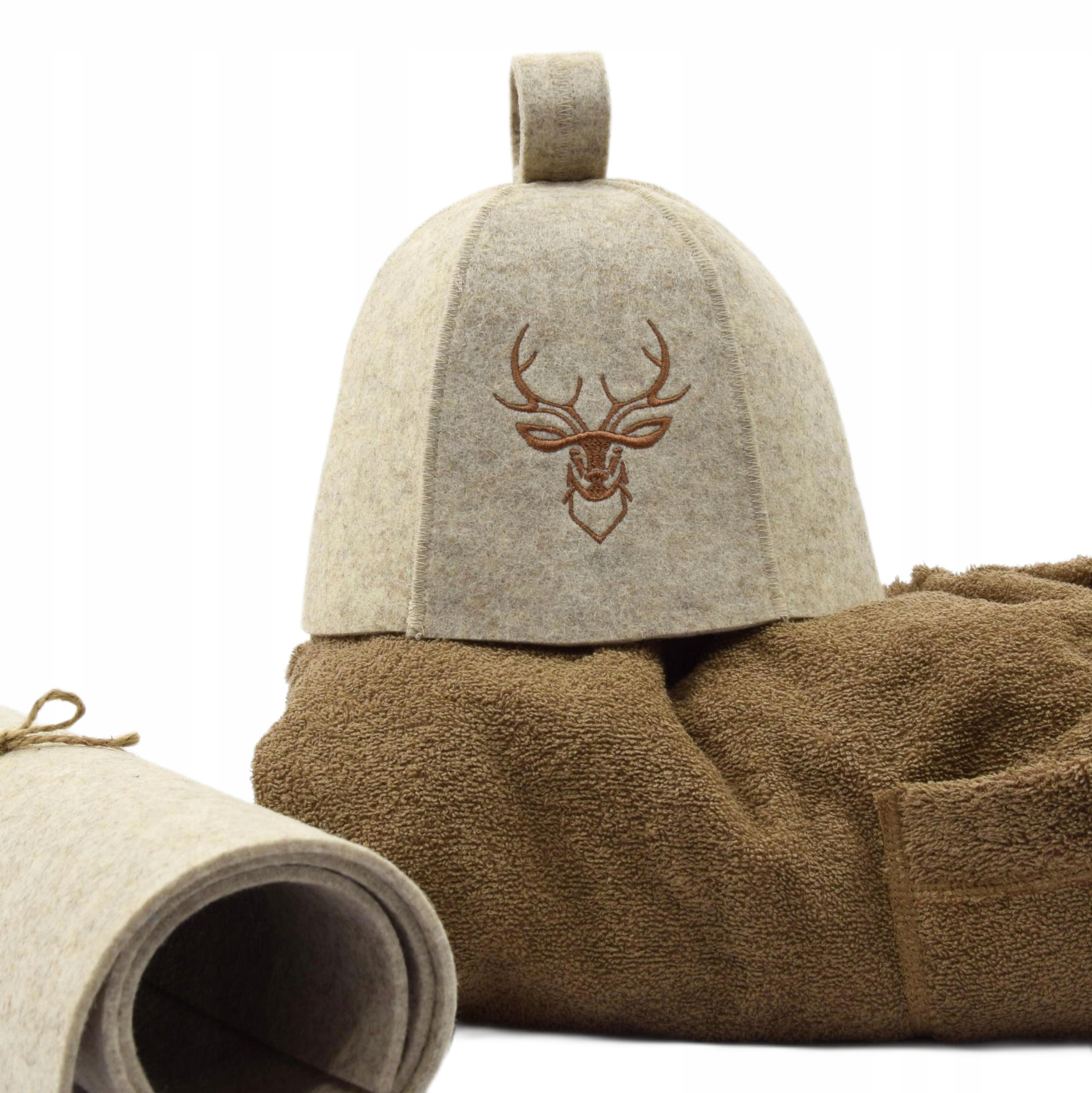 Čepice do sauny Set pánská 3 dílná Vlna Bavlna vel L