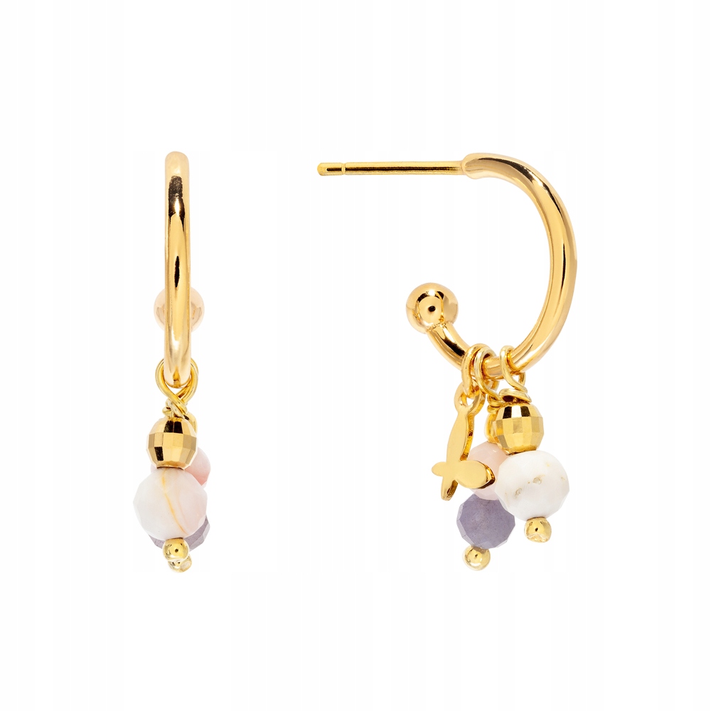 Kolczyki Pozłacane Półkola Półksiężyce Lilac Notes Srebro 925 18K Sadva