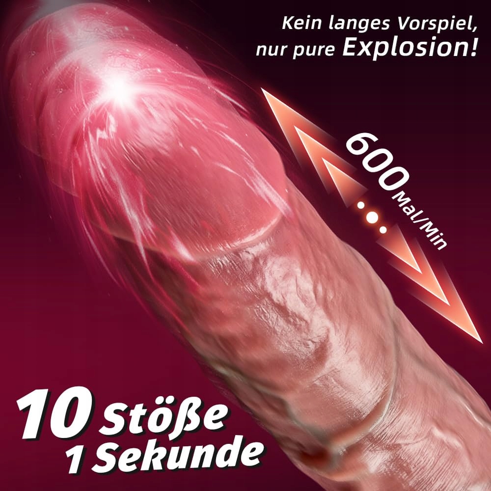 REALISTISCHER Wibrator Dla Kobiet 3 Funkcje 9 Wibracji Mocna Przyssawka — miniatura 3