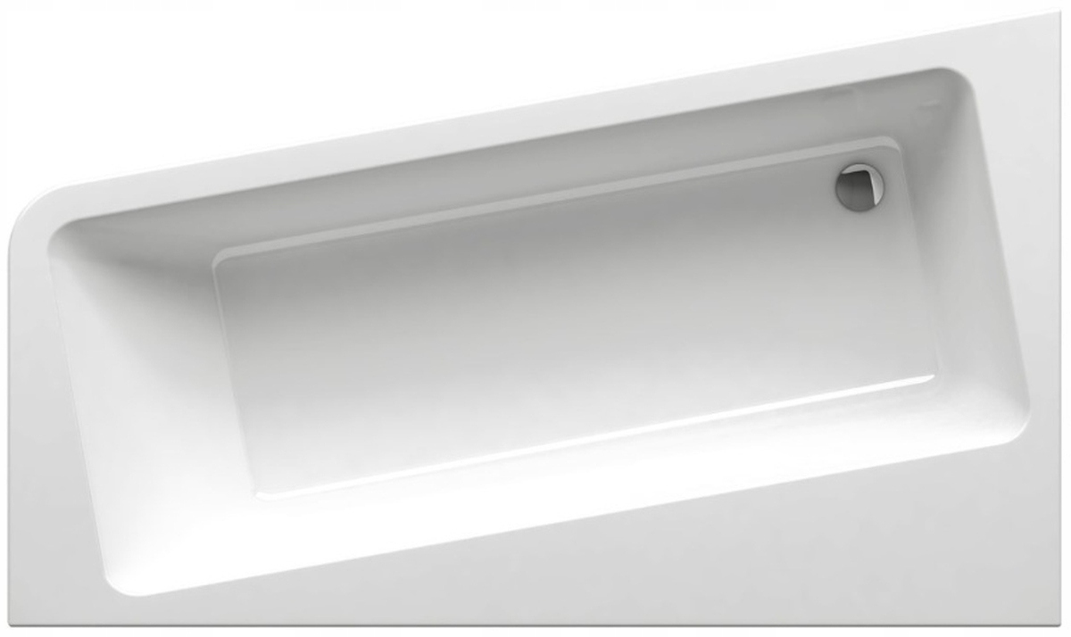 Velká rohová asymetrická akrylátová vana s přepadem 170 x 100 cm, levá pravá