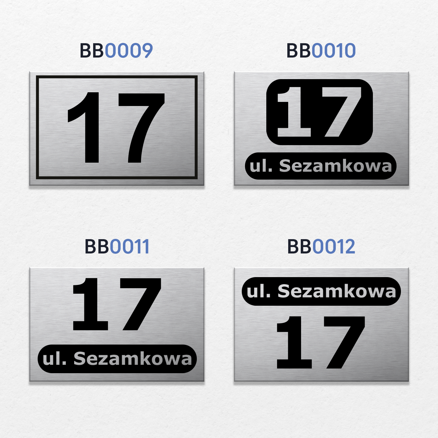 NUMER DOMU 32x21cm TABLICZKA ADRESOWA Z NUMEREM DOMU NUMER NA DOM SREBRNA Marka Printima