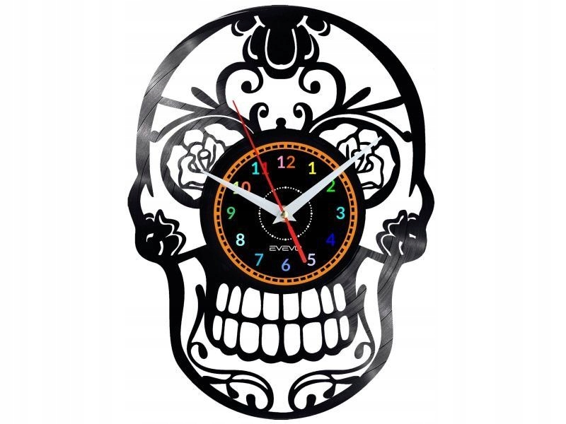 Skeleton Nástěnné Hodiny Vinylová Deska Dárek Památka K Narozeninám
