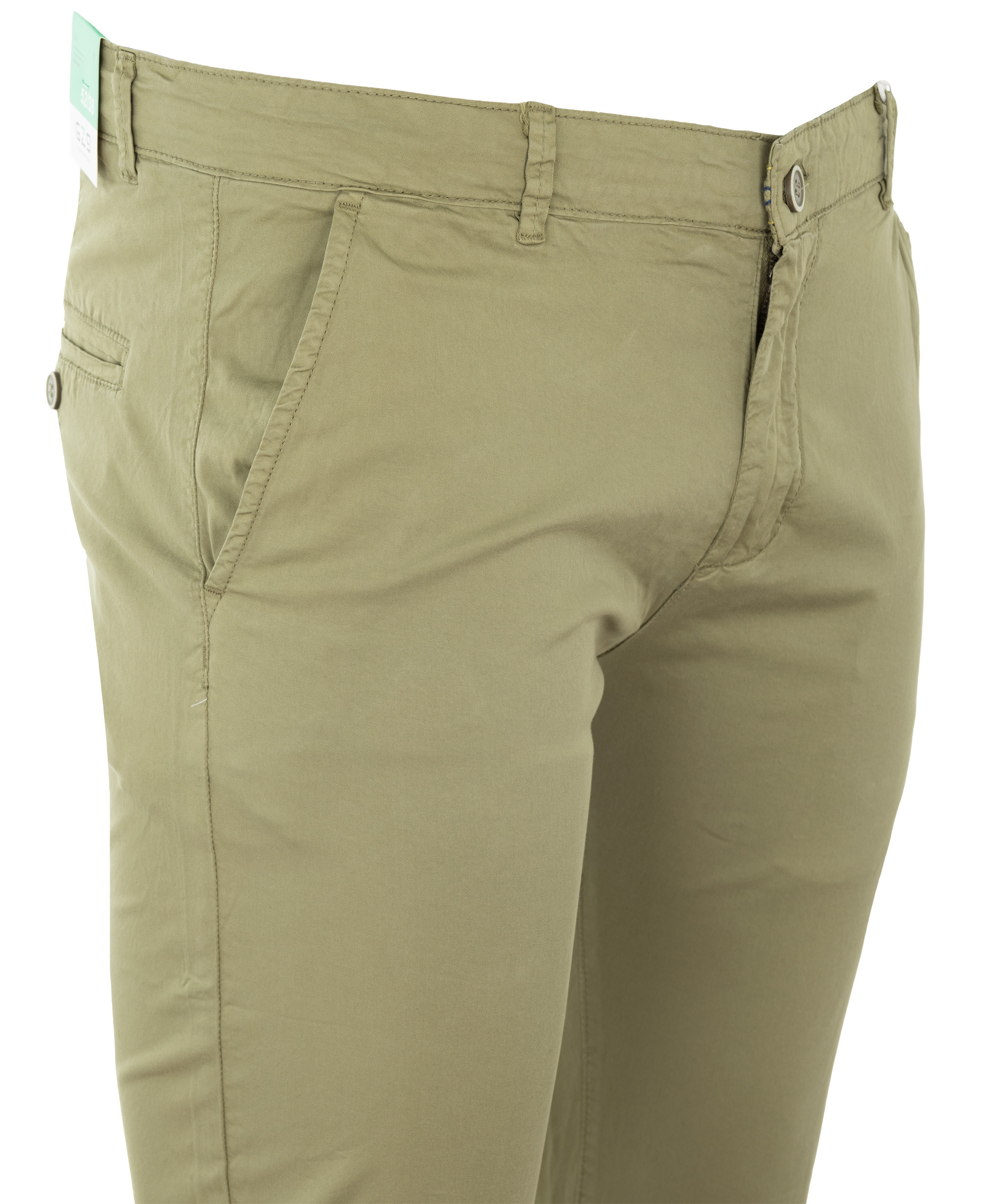 SPODNIE MATERIAŁOWE ZIELONE LETNIE BAWEŁNIANE Z ELASTANEM CHINOSY W48(30)