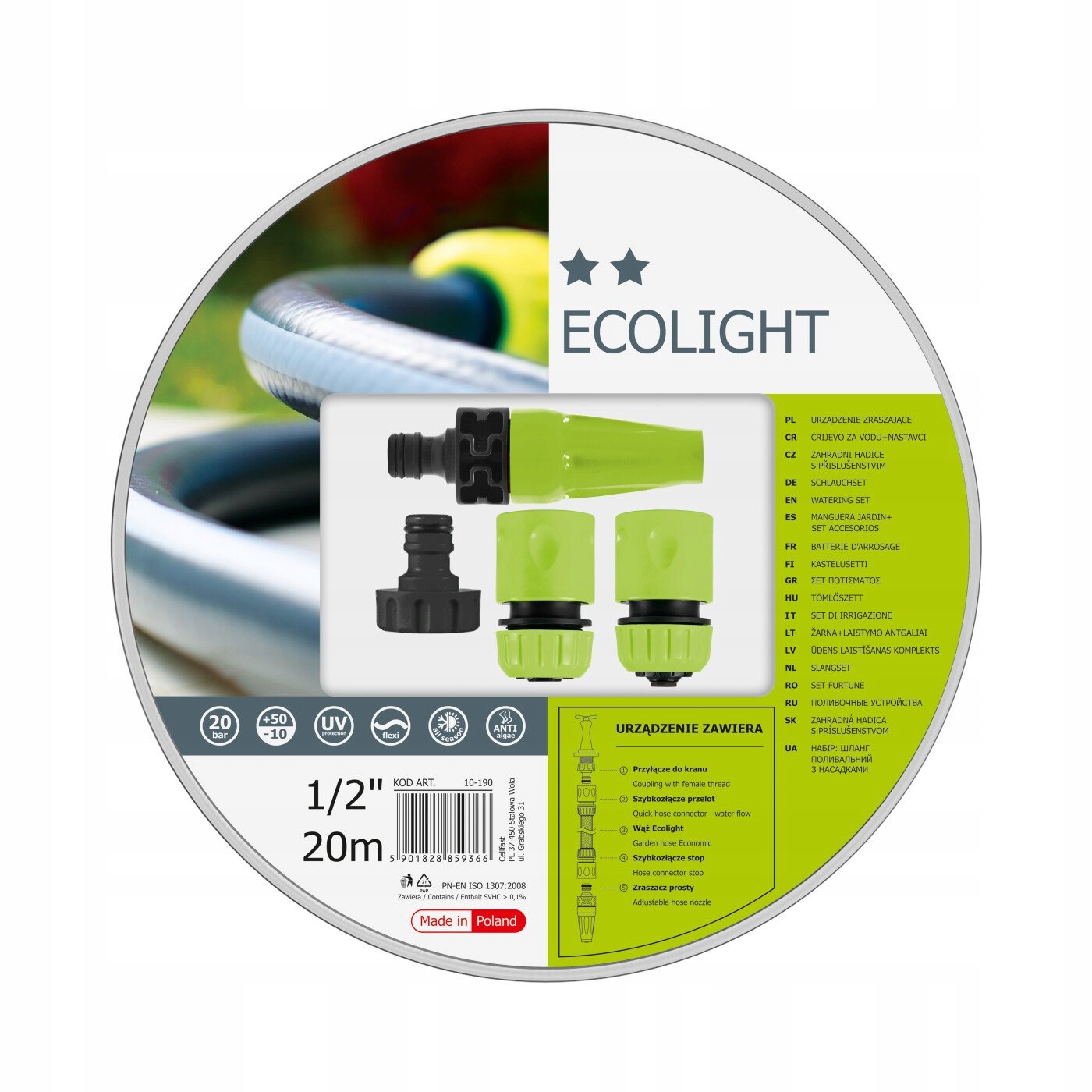 

Zestaw zraszający Ecolight 1/2" 20mb Cellfast