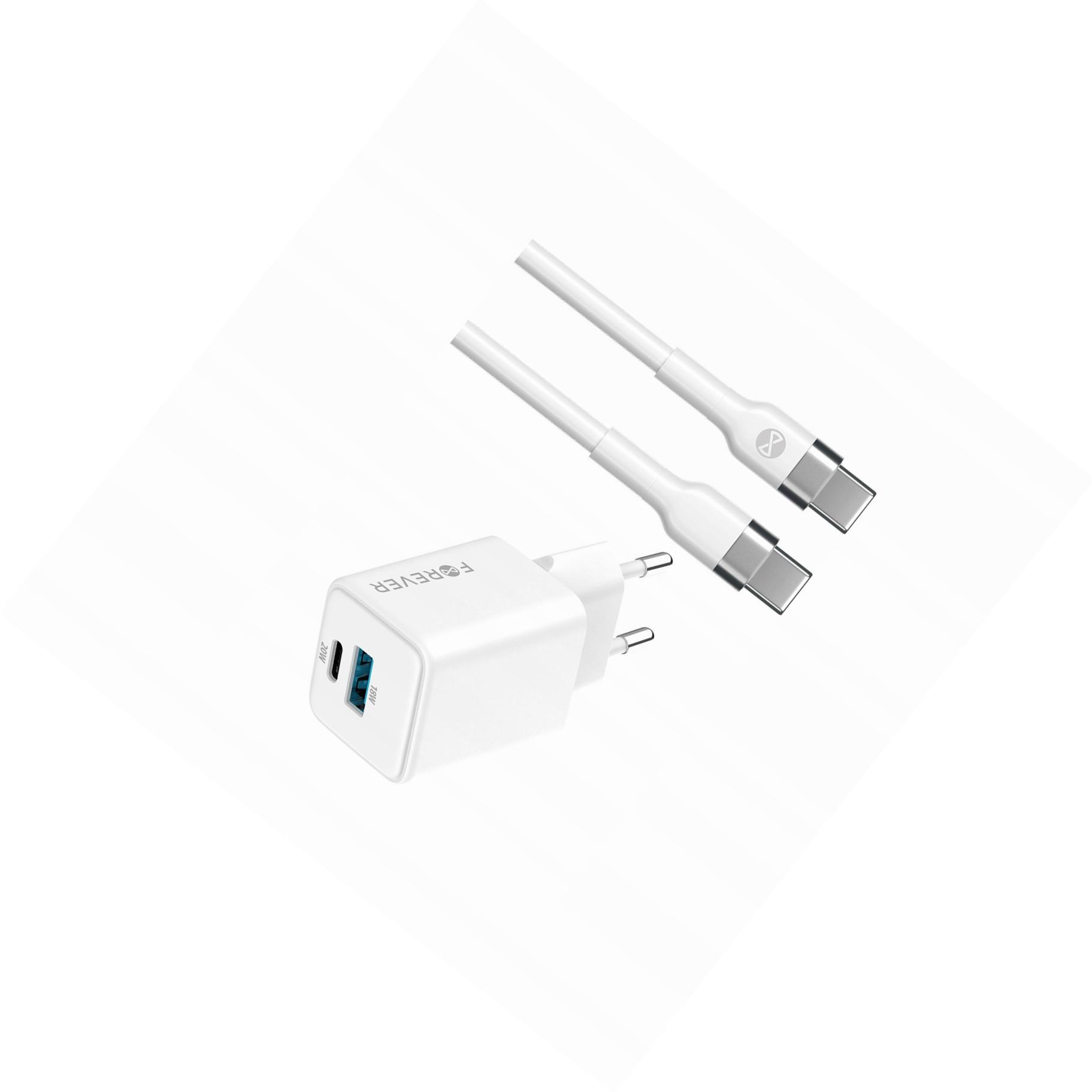 Szybka ładowarka GaN 20W 2 wejścia Usb i Usb-c z kablem do Samsung s21 Plus
