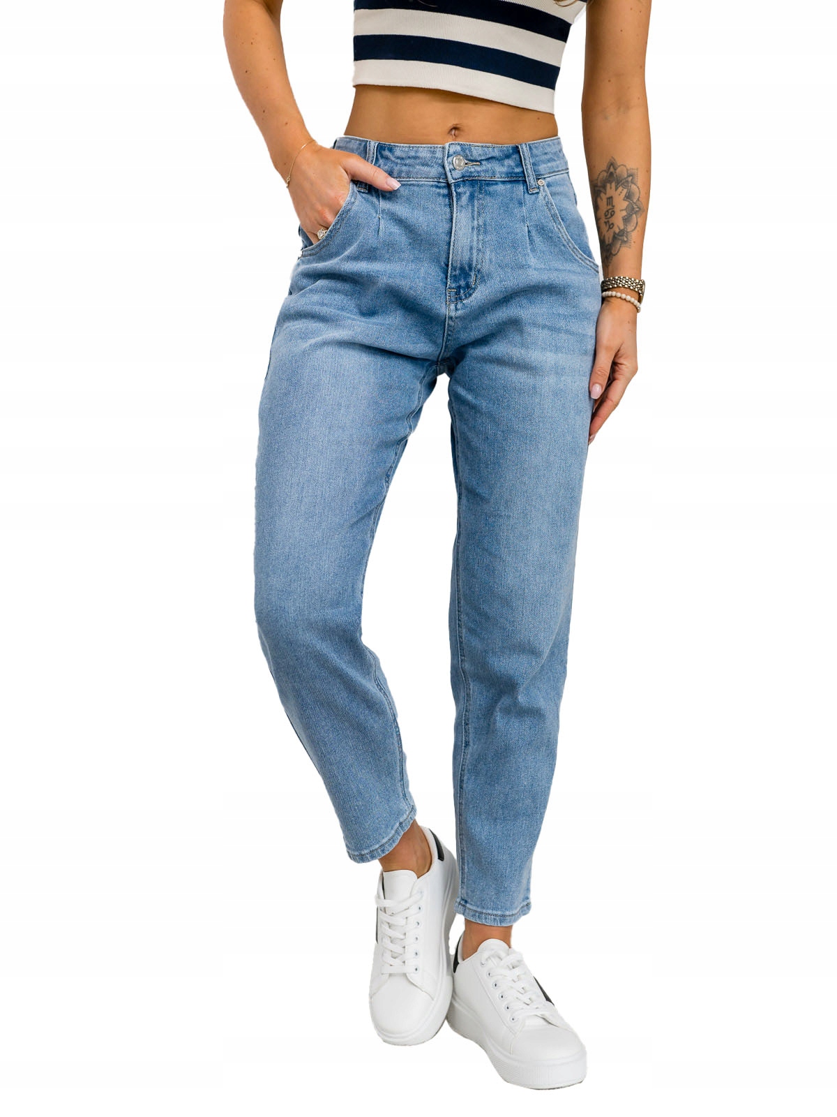 Dámské Džínové Kalhoty Mom Fit Modré H2078 Denley_xs