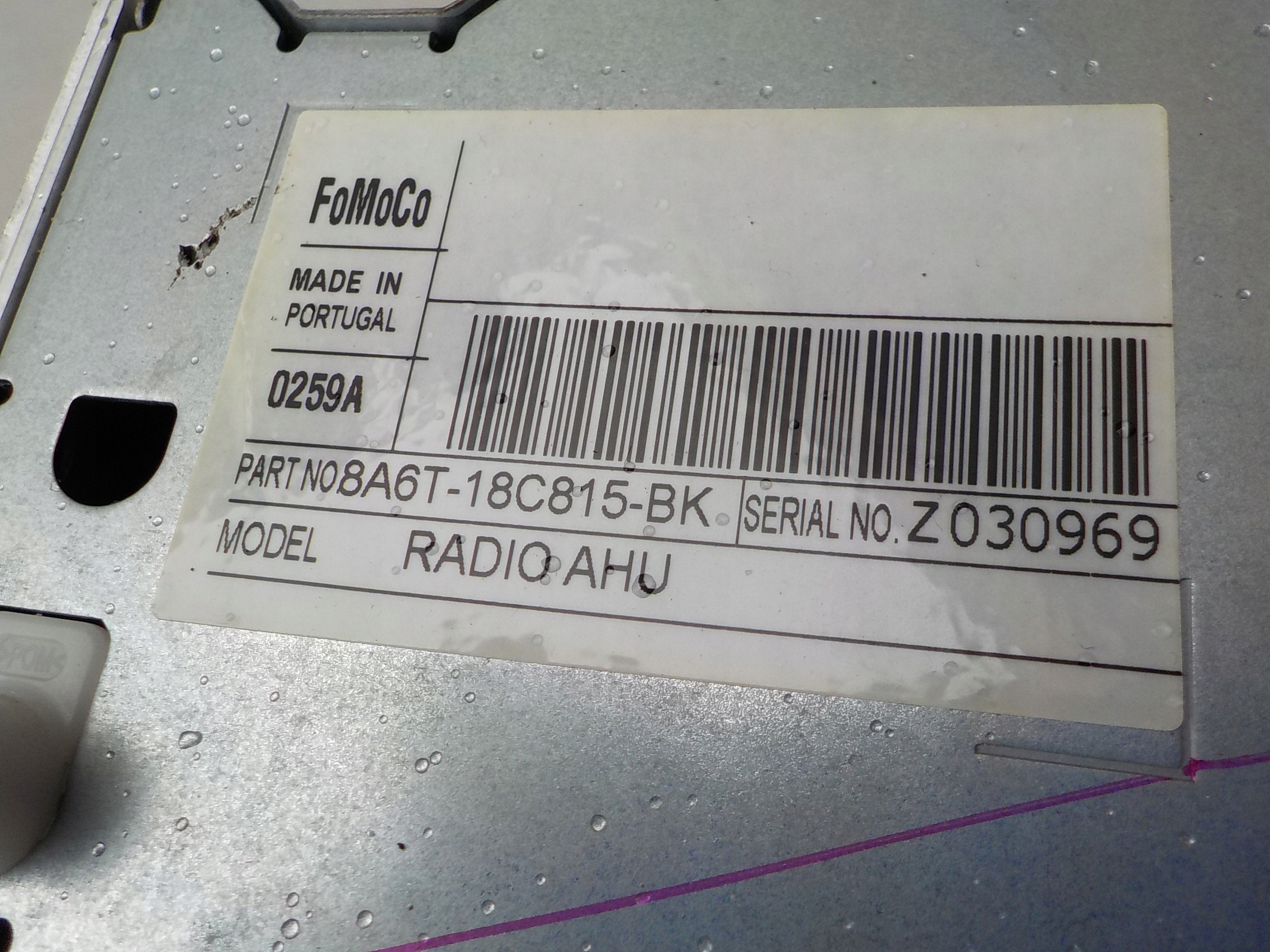 radio cd ford fiesta mk7 8A6T-18C815-BK