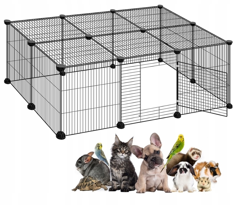 Kojec Zagroda Metalowa Drzwi dla Małych Zwierząt Klatka Składany Wybieg