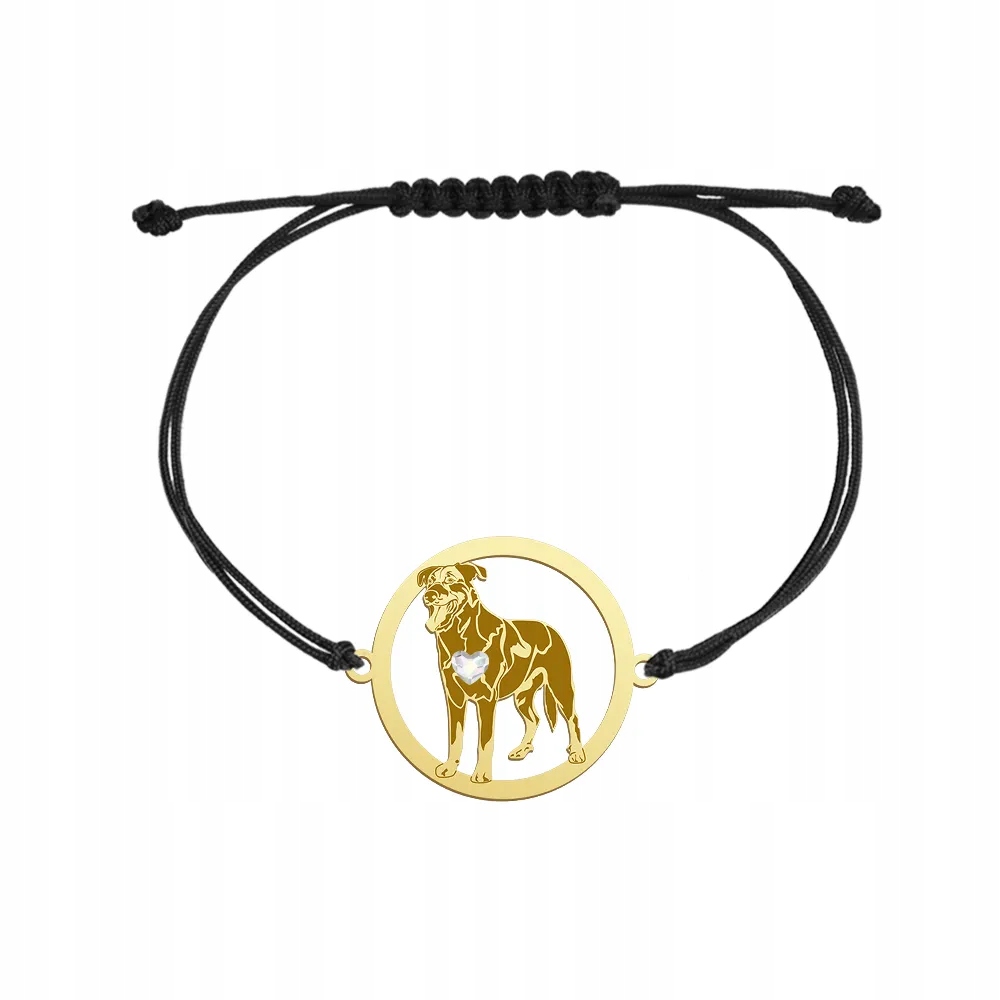 Zlatý náramek s psem Francouzský ovčák Beauceron 925 Dárek Gravírování