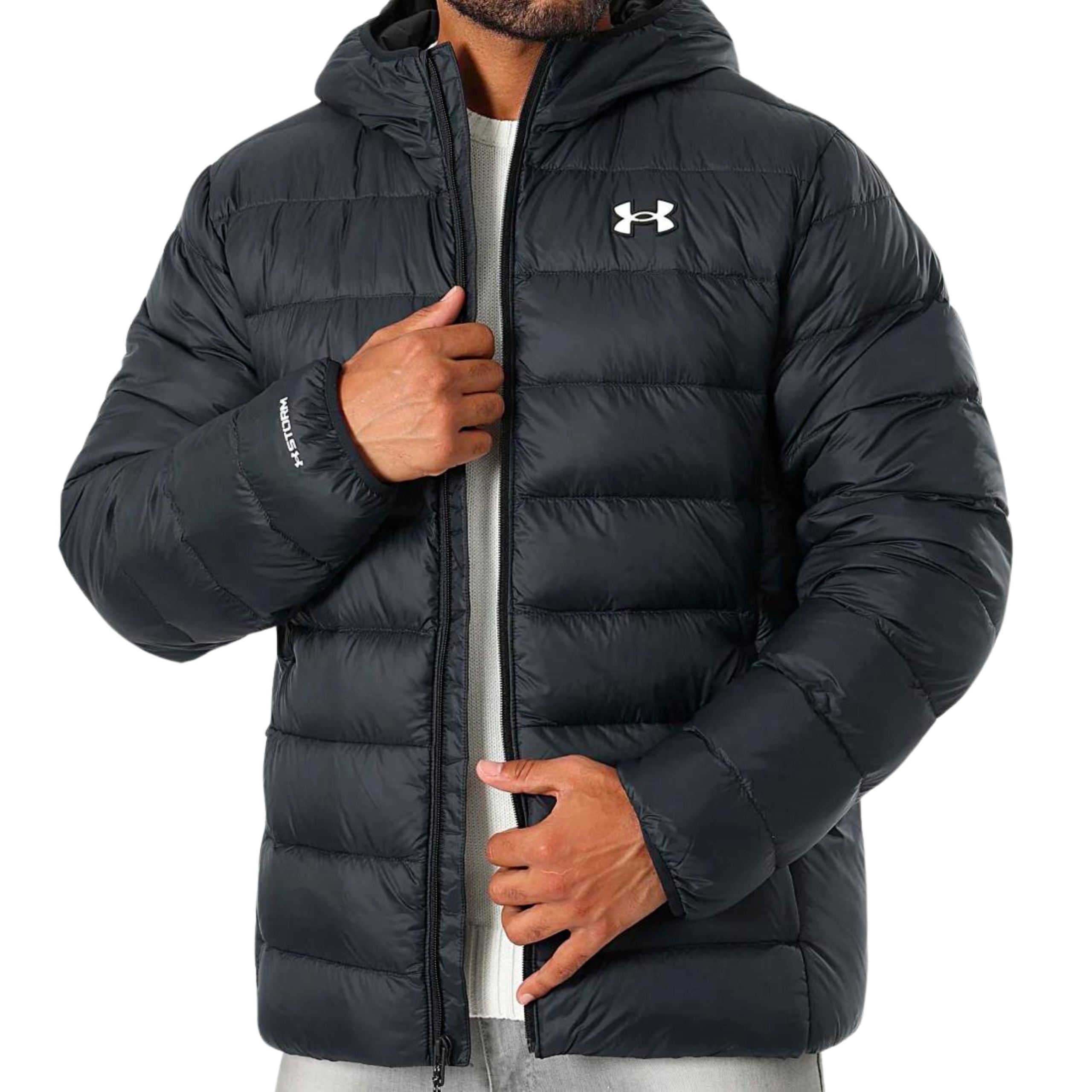 Zimní Bunda Under Armour Teplá Péřová Pánská S Kapucí Prošívaná vel. XL