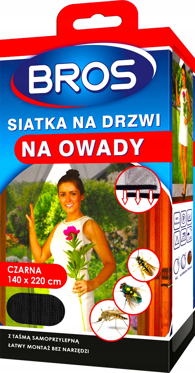 

Siatka Na Drzwi Moskitiera Komary 140x220cm Bros