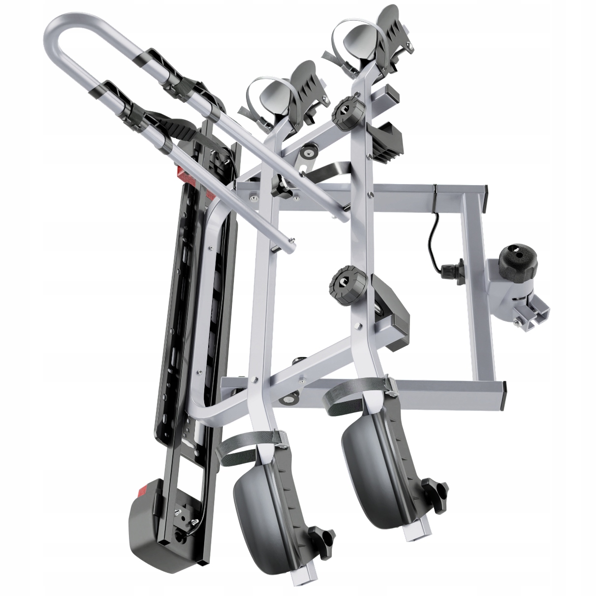 ZAMYKANY BAGAŻNIK ROWEROWY PLATFORMA NA HAK NA 2 ROWERY DO 75kg UCHYLANY Liczba rowerów 2