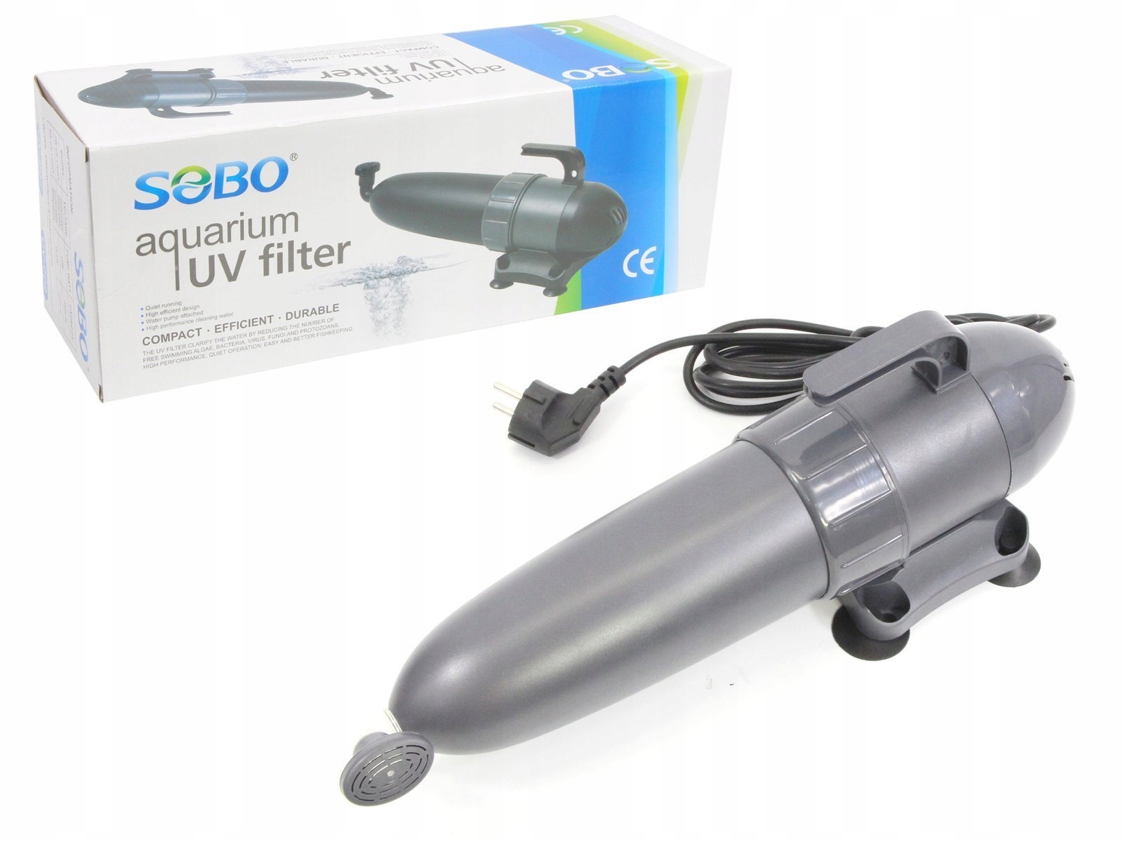 Lampa Uv-c 7W Sobo z wbudowaną pompą 550l/h filtr do akwarium