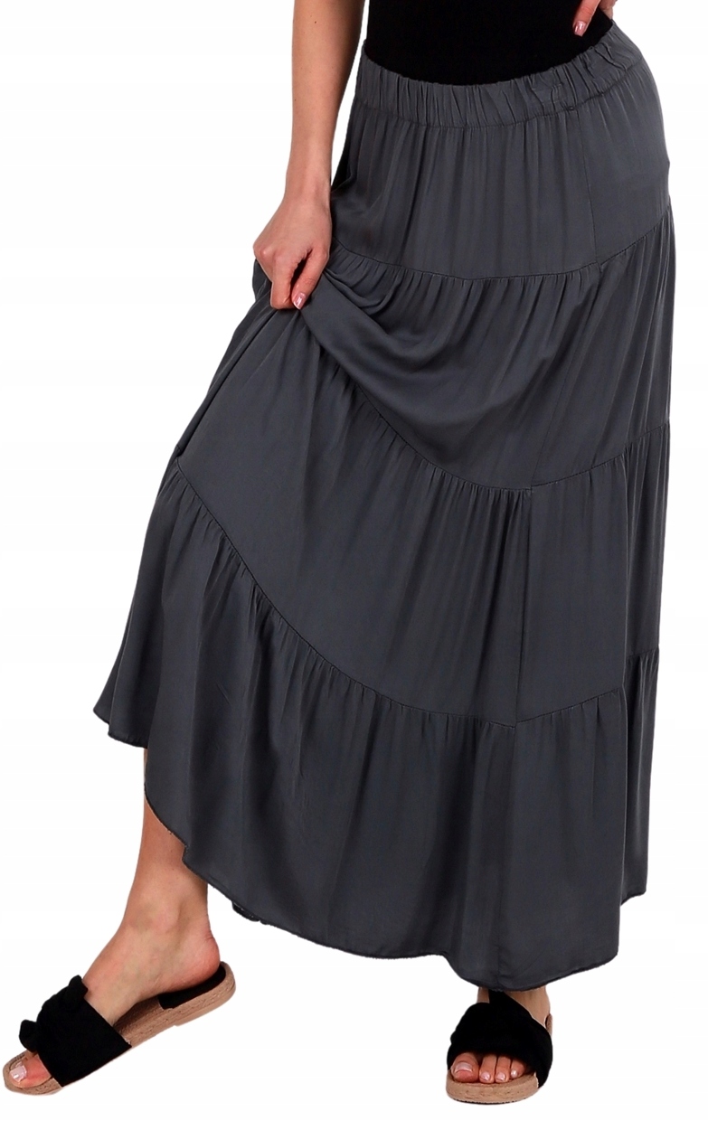 Spódnica długa Zwiewna do kostek HISZPANKA Wzór dominujący bez wzoru