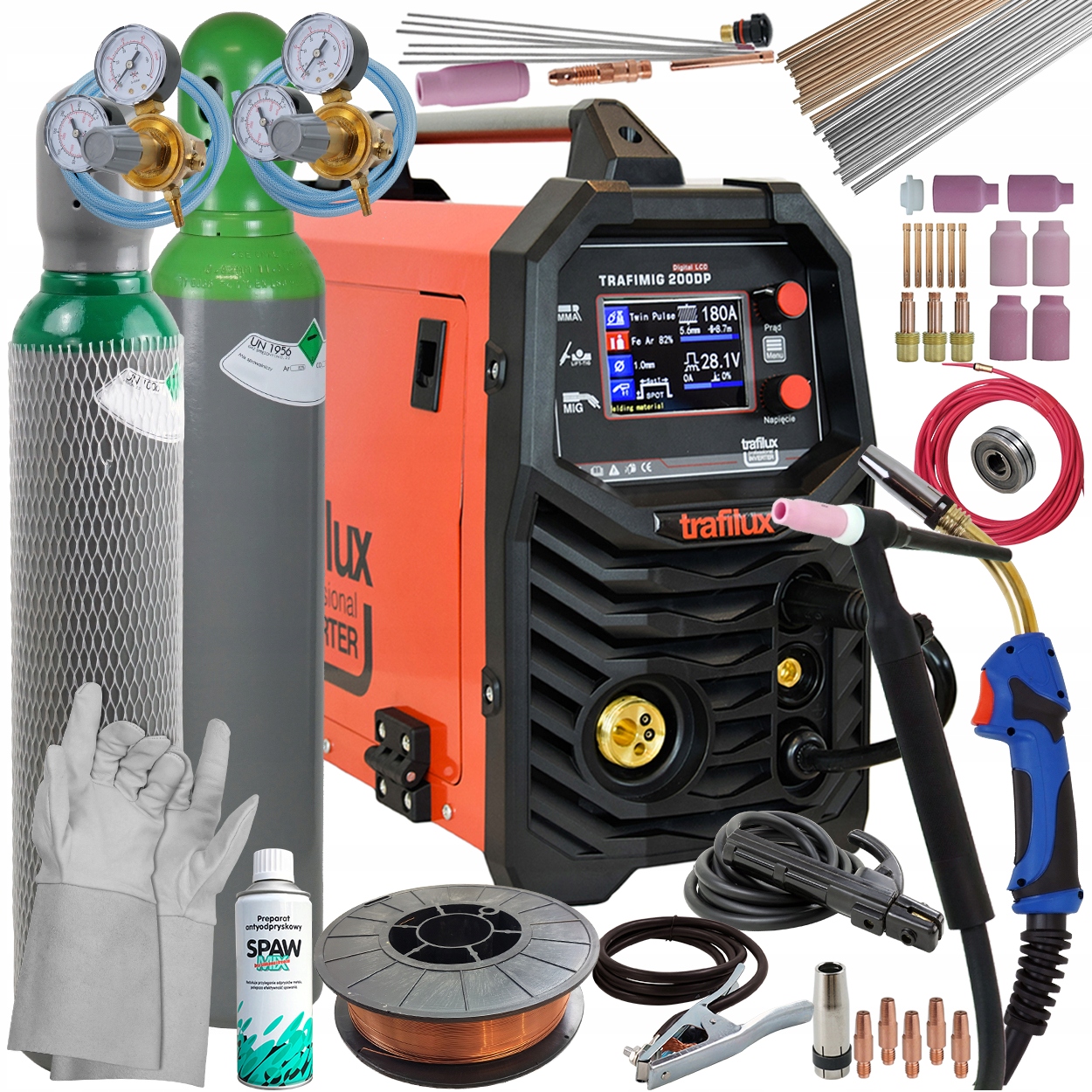 SPAWARKA MIG 200A TIG SYNERGIA Aluminium ZESTAW