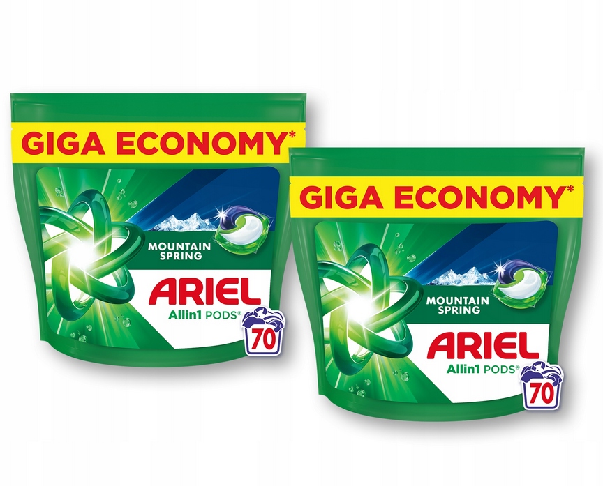 Zestaw Ariel All-in 1 Pods Mountain Spring Kapsułki do prania 2 x 70 sztuk