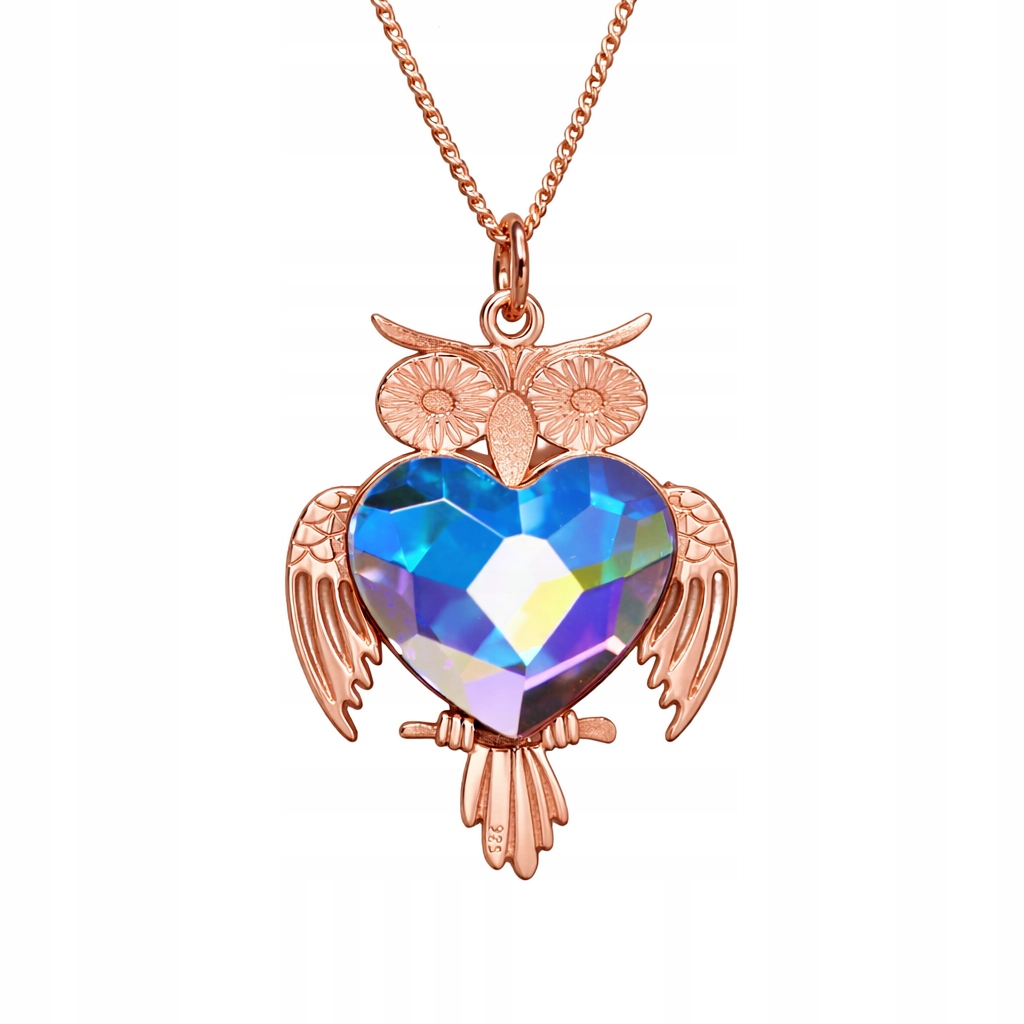 Náhrdelník Sovička Sova Stříbro AG925 pozlacený 18k Symbol moudrosti 20x29mm