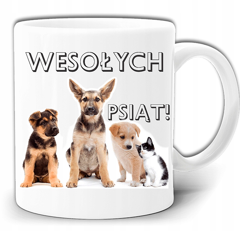 

Śmieszny Kubek Wesołych Psiąt Psy + Pudełko GW369