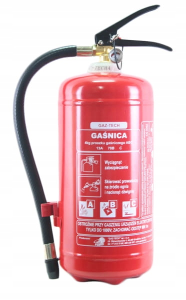 Hasicí Přístroj práškový 4 kg Abc Gaz-tech Bezpečnost 3 roky záruka