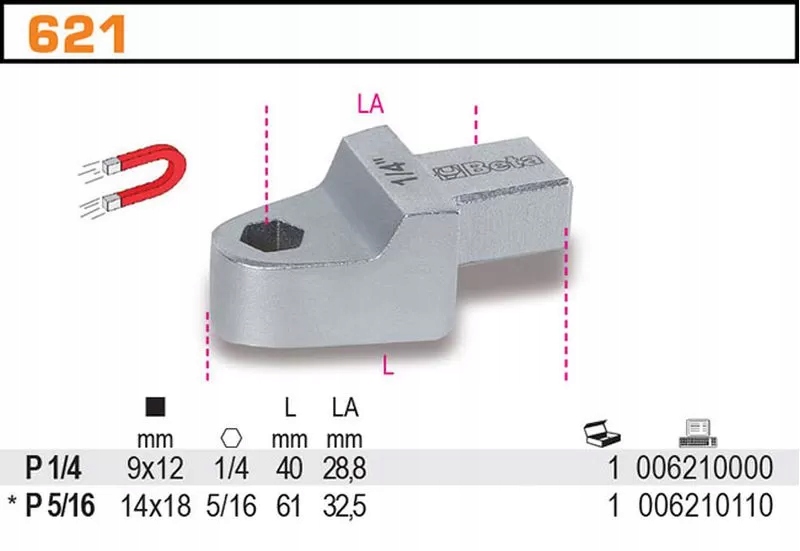 Głowice z uchwytem do końcówek wkrętakowych do pokręteł z prostokątnym zabi Marka Beta