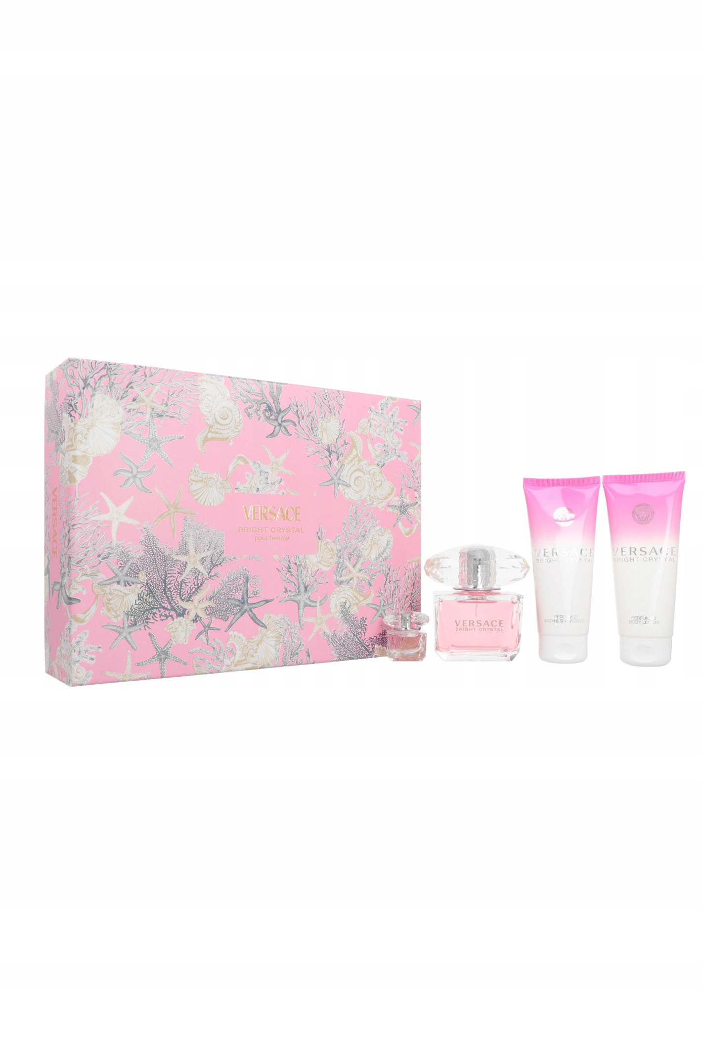 Versace Bright Crystal Edt 90 ml 5 ml gel 100 ml balzám 100 ml Dámský set