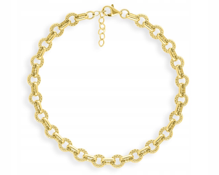 Dámský široký zlatý náramek s originálním vzorem 585