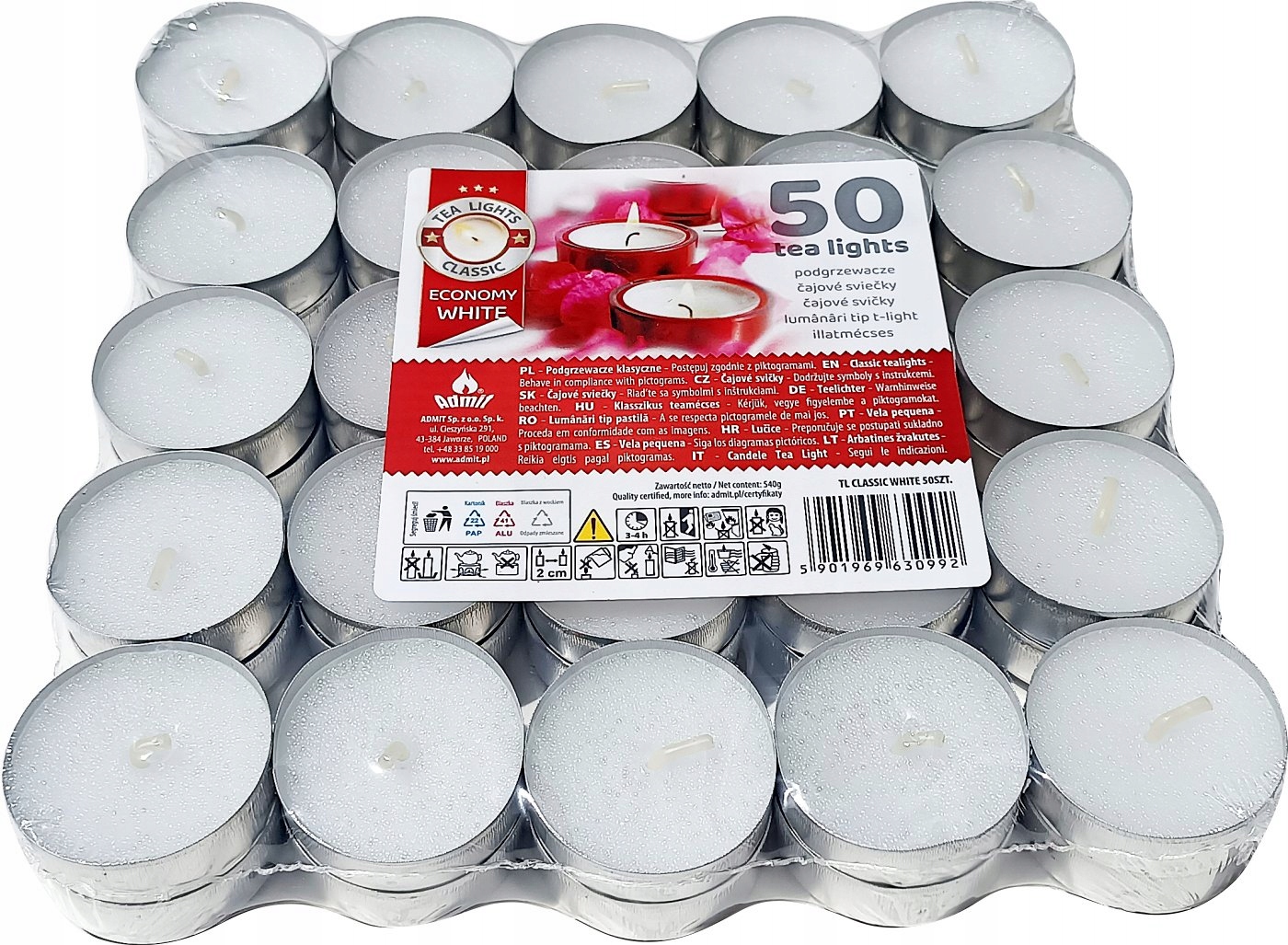 Podgrzewacze bezzapachowe 50 SZTUK, świece, świecznik, lampion