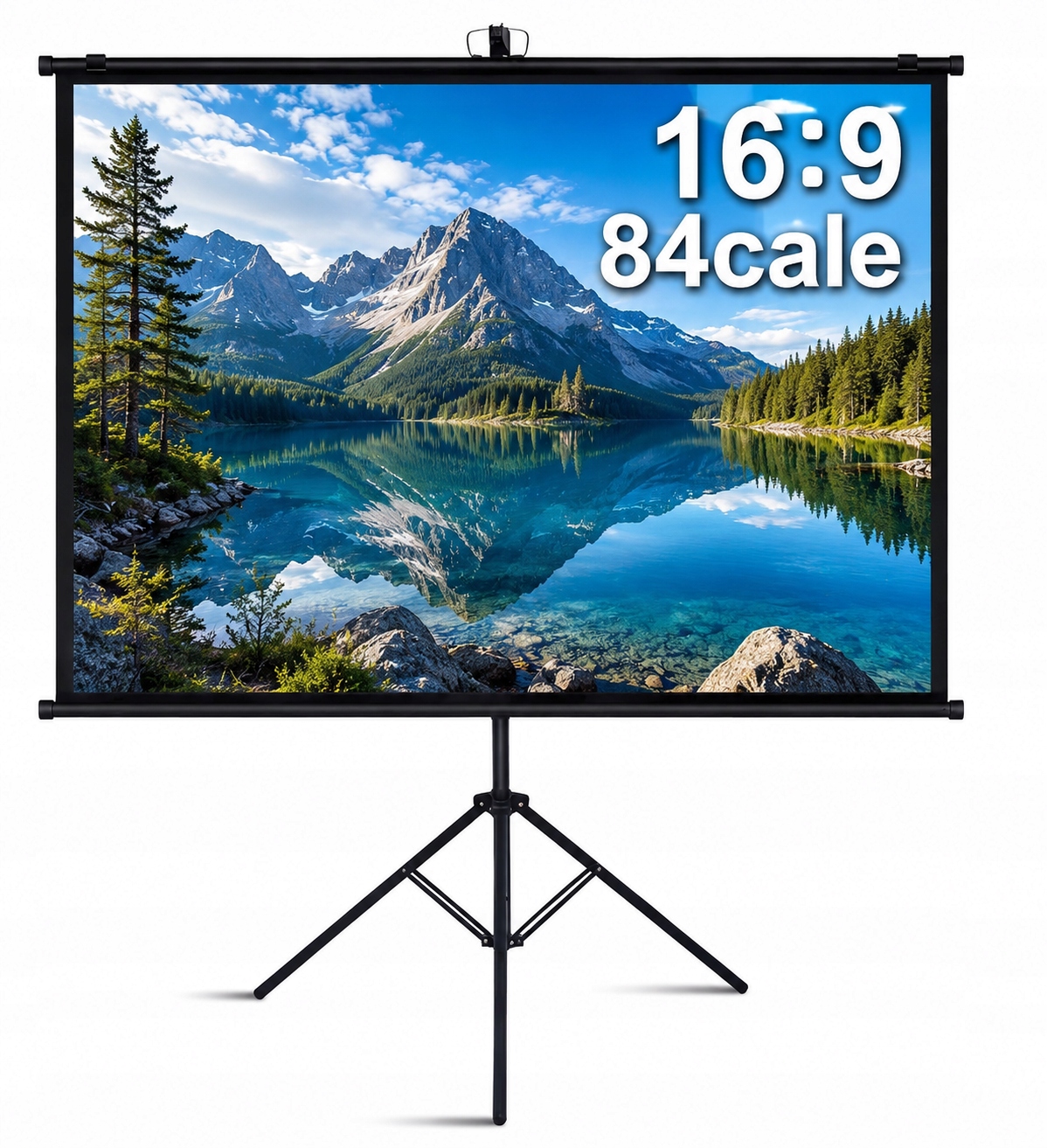 Ekran projekcyjny na statywie przenośny 84cali 16:9 zwijany Full Hd Statyw