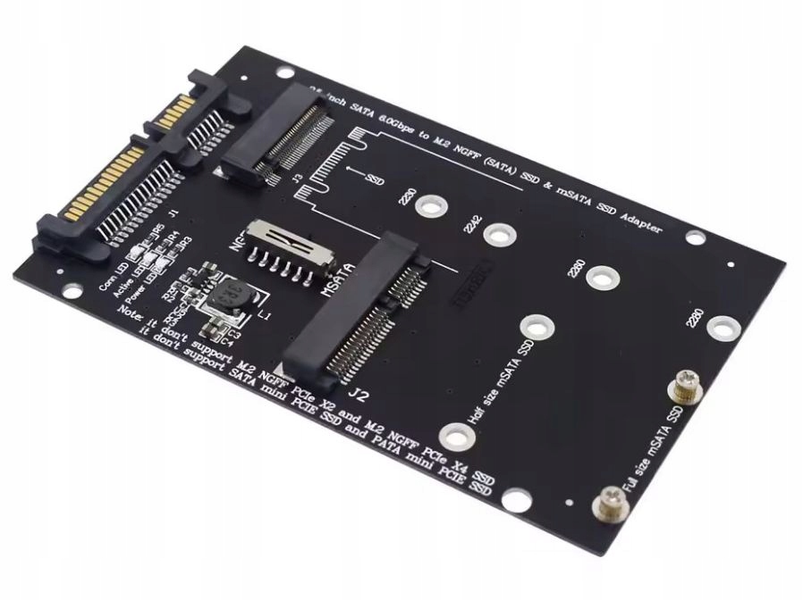 Adapter karta M.2 NGFF MSATA SSD do 2.5“ SATA 3.0