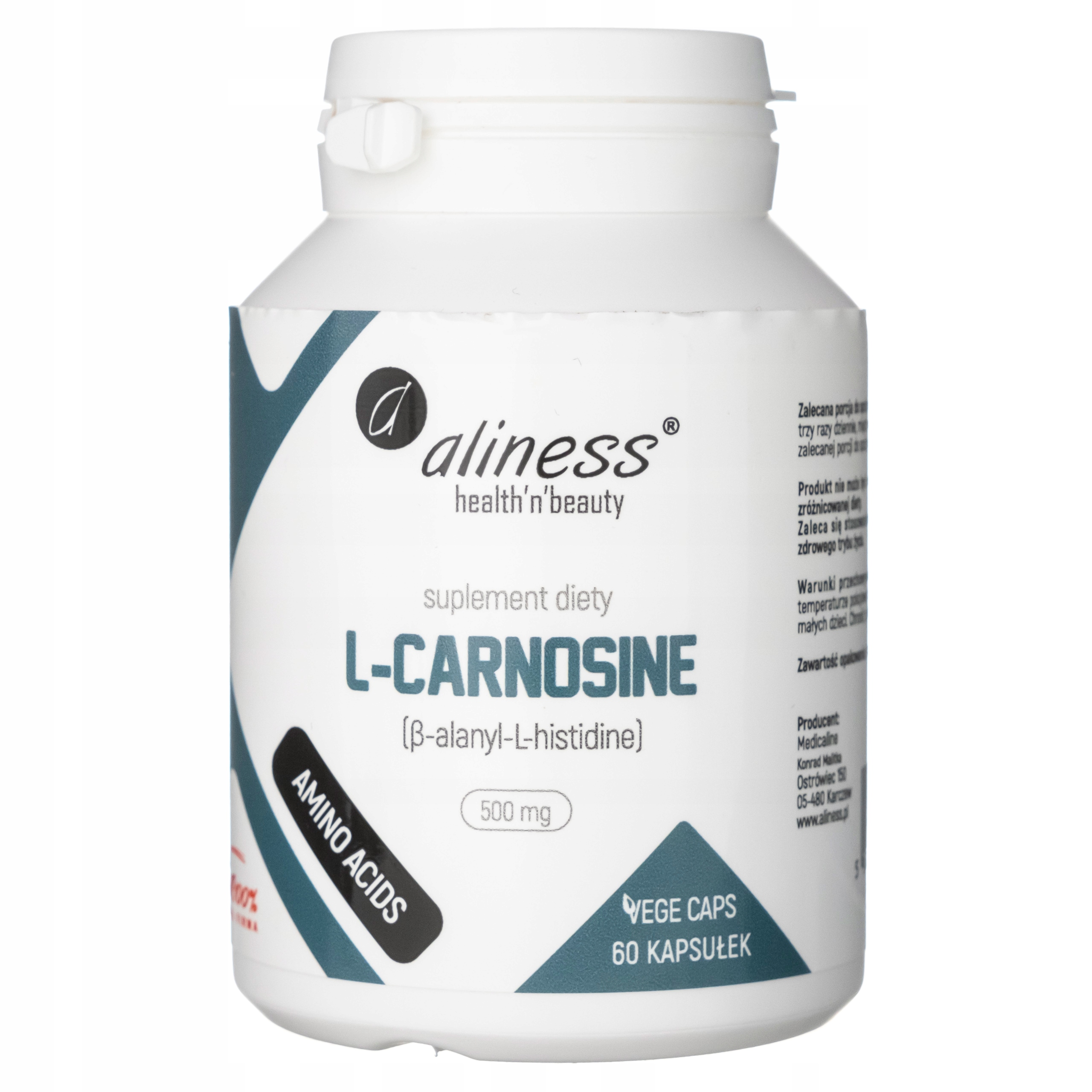 Aliness L-Carnosine (L-karnozyna) 500 mg 60 kapsułek