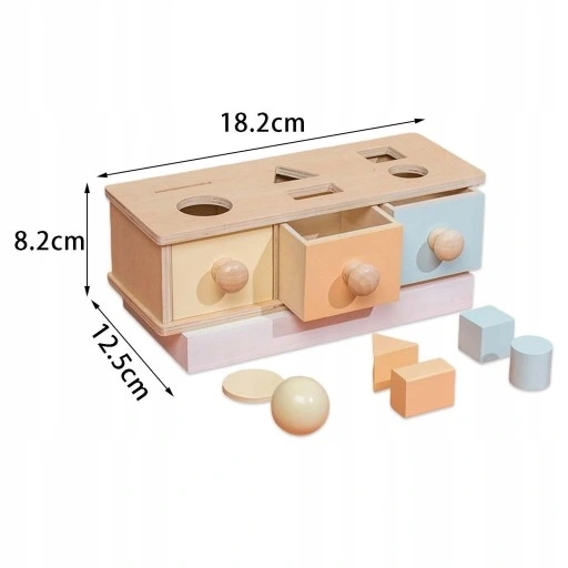 Montessori Object Permanence Box z szufladą Bohater brak