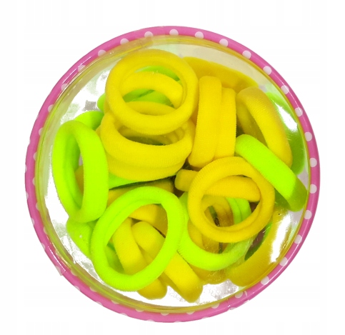 ZESTAW 40 GUMEK DO WŁOSÓW BEZSZWOWE GUMKI ŻÓŁTE Marka A.R. Silver