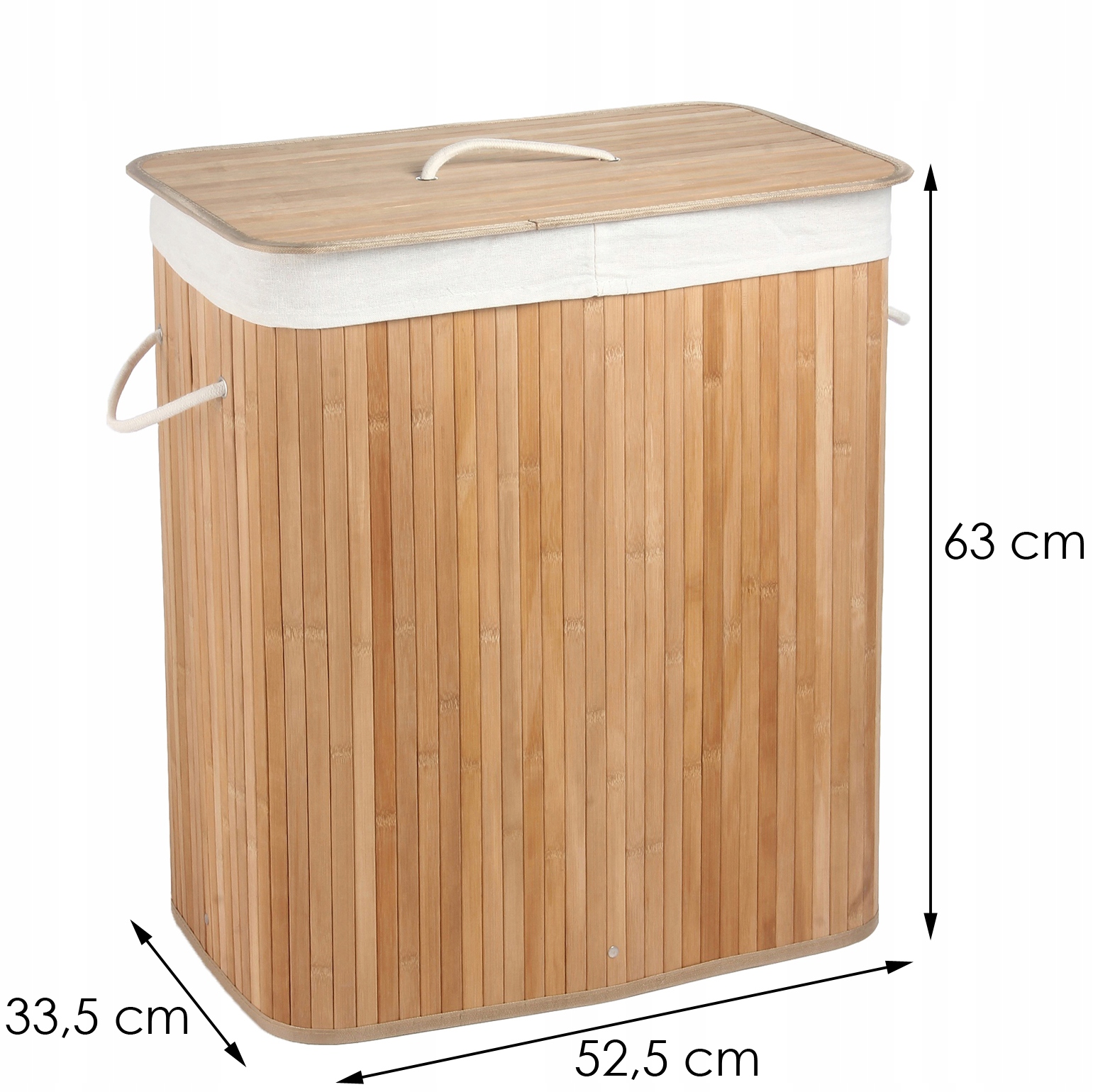 СТОЙКА ДЛЯ ПРАЧЕЧНОЙ КОНТЕЙНЕР 2 КАМЕРЫ НАТУРАЛЬНЫЙ БАМБУК Отдельностоящий