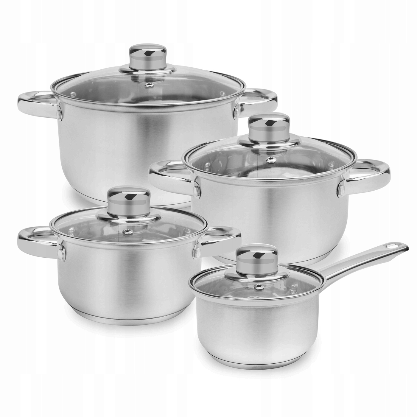 TADAR ZESTAW GARNKÓW ZE STALI NIERDZEWNEJ INDUKCJA BAHAMA 8 ELEMENTÓW