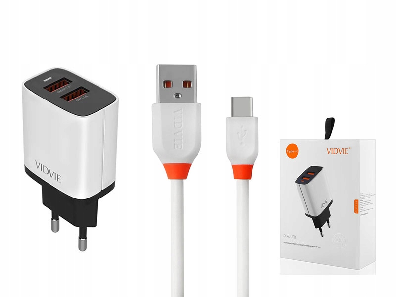 

Ładowarka do telefonu smartfona Typ-C 2.4A 2xUSB