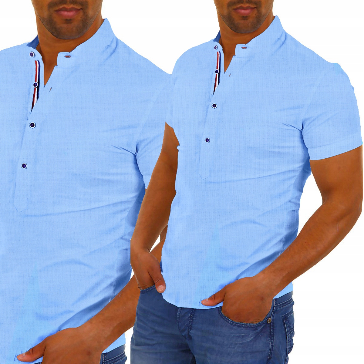 Pánská košile Stójka Casual Denní Lněná Len Bavlněná