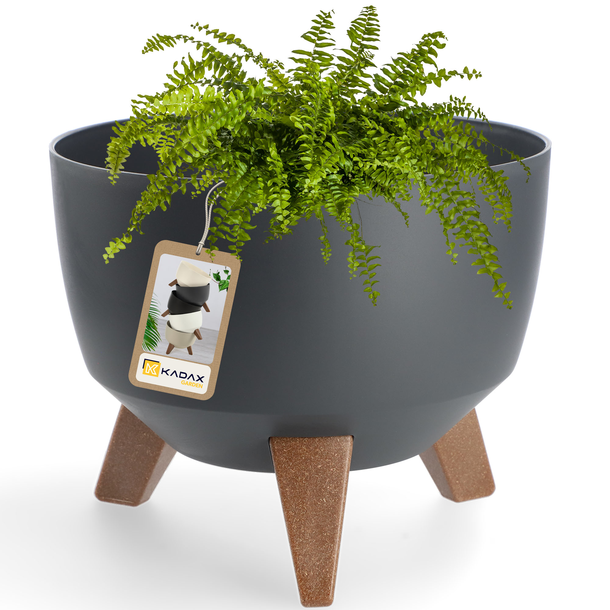 

Kadax Doniczka Donica 24cm Wkład Osłonka Antracyt