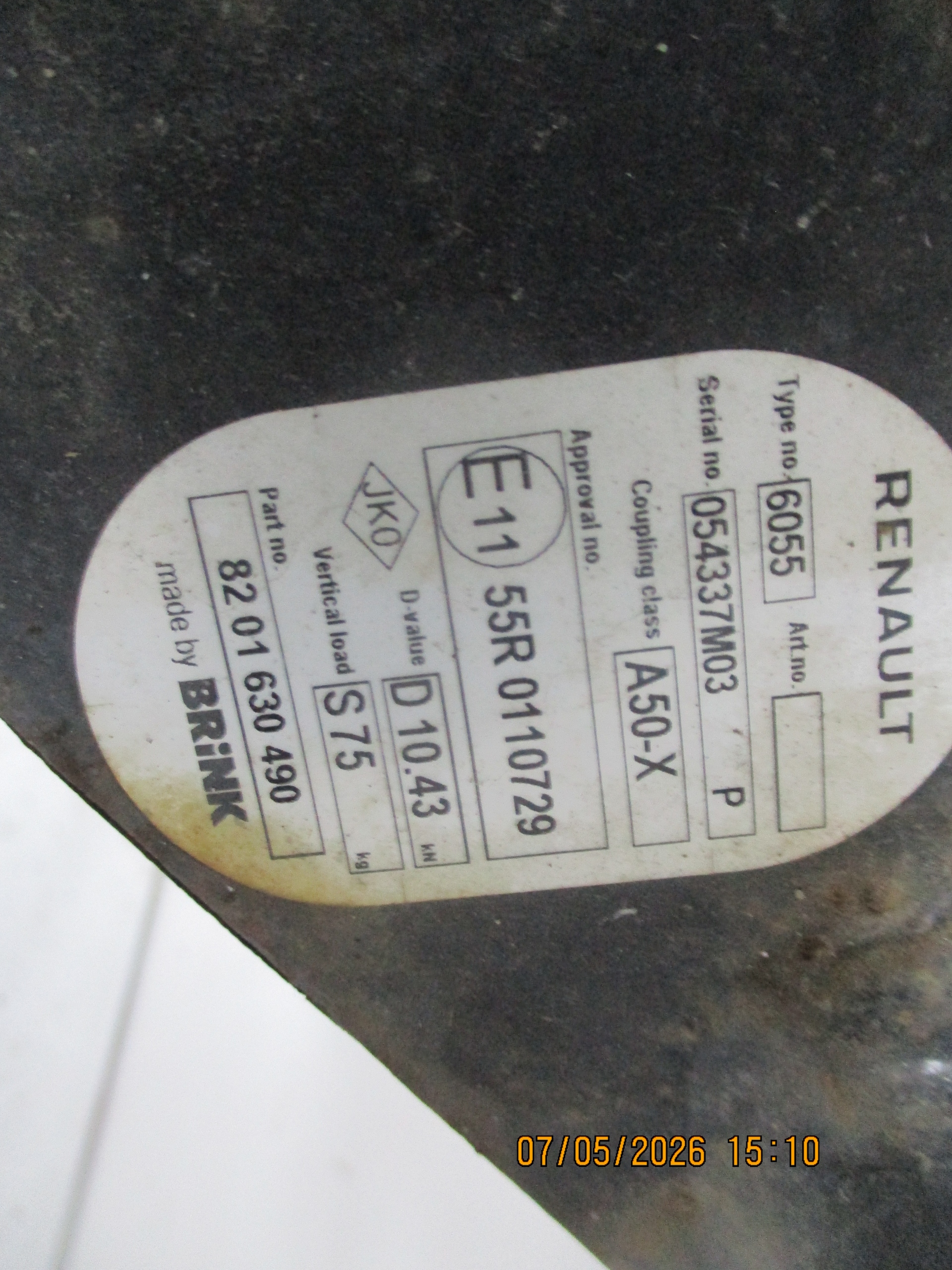 bumper support towing RENAULT SCENIC IV