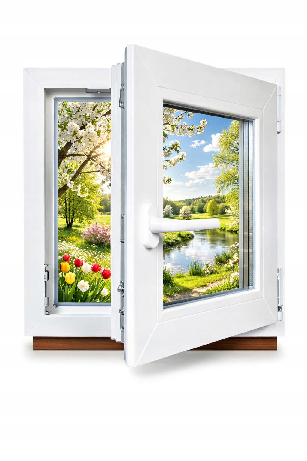 Pvc okno Pravé 40 X 40 400 X 400 Rozpínací okno Bílé sklo Dvojité sklo